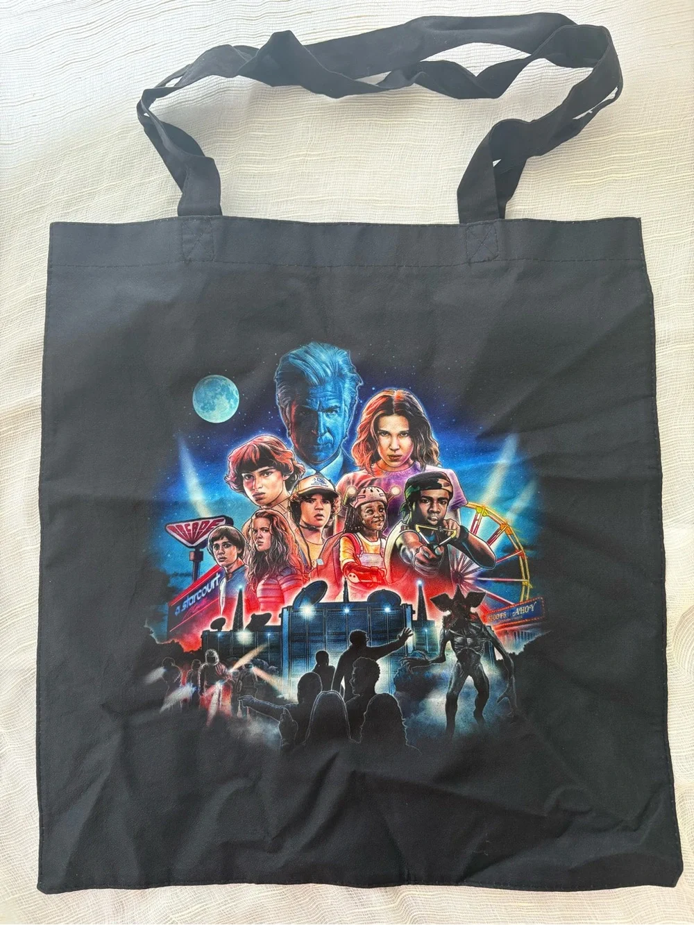 Netflix Stranger Things The Experience Official Black Reusable Tote Bag Shopper